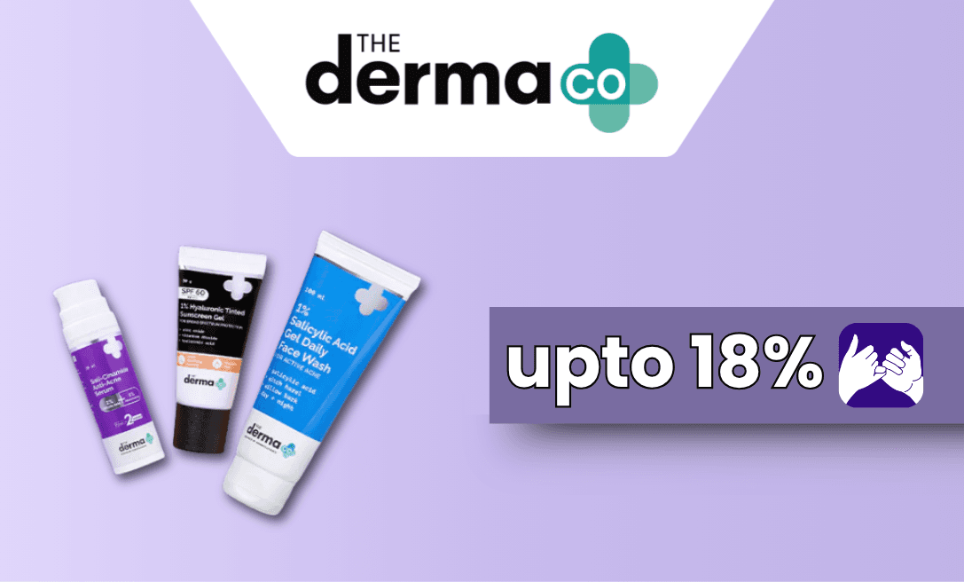 Upto 18% Back on The DermaCo